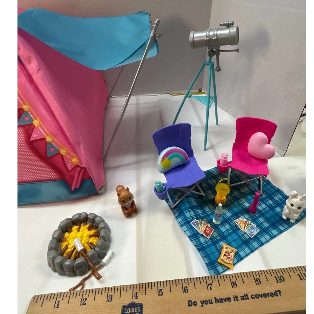 Barbie It Takes Two Camping Playset Brooklyn Malibu Dolls Tent Accessories Lot